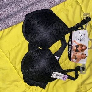 Lacy black,  extra support bra